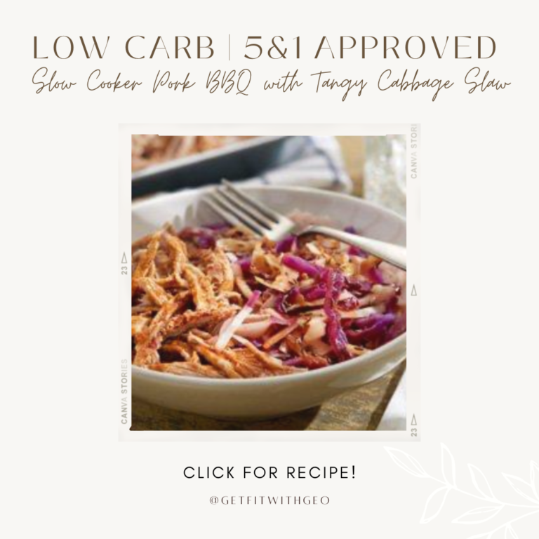 Lean and Green Entree | Slow Cooker Pork BBQ with Tangy Cabbage Slaw